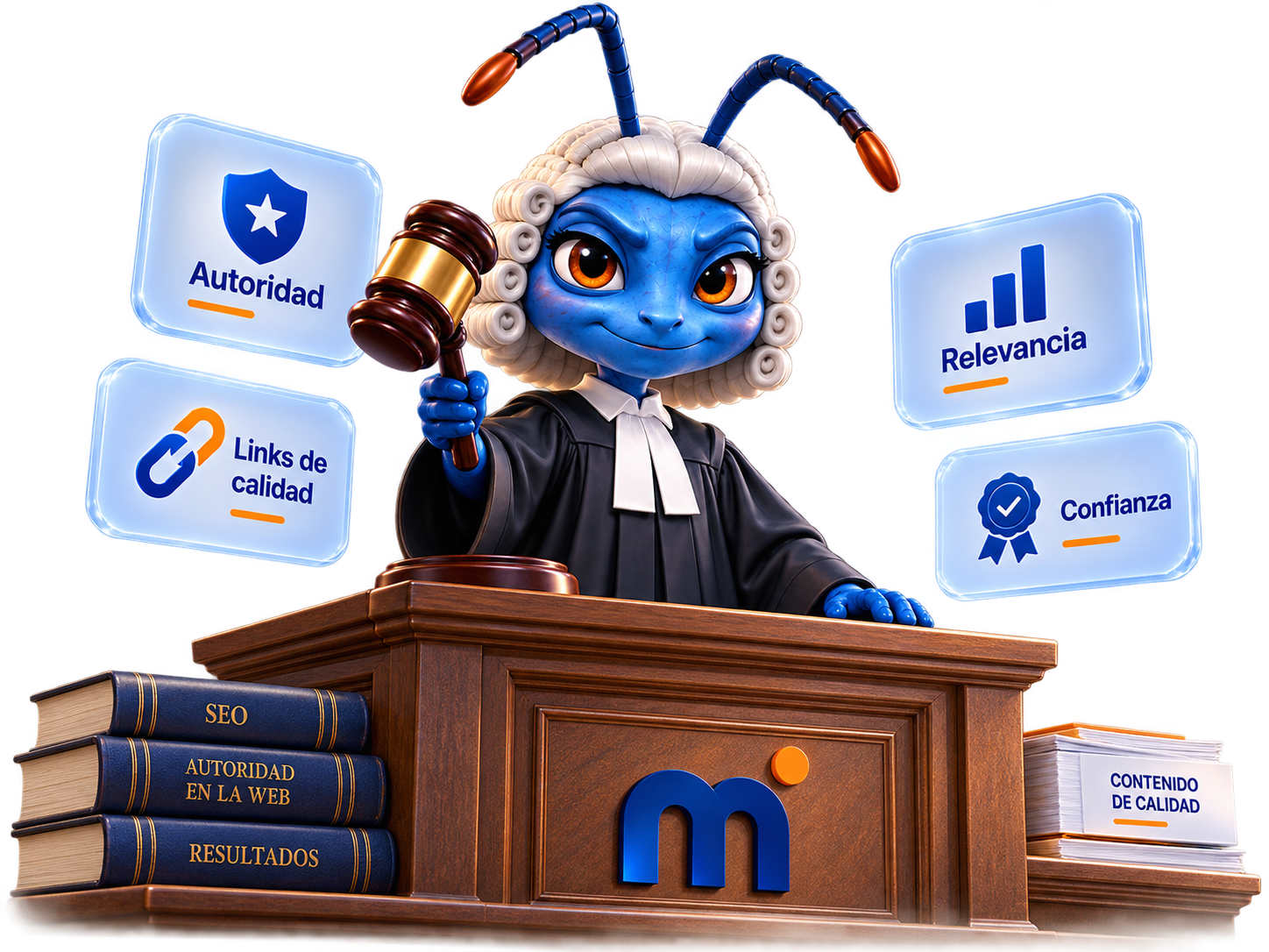 Hormiga de Make It SEO valorando la autoridad, relevancia y confianza de los enlaces